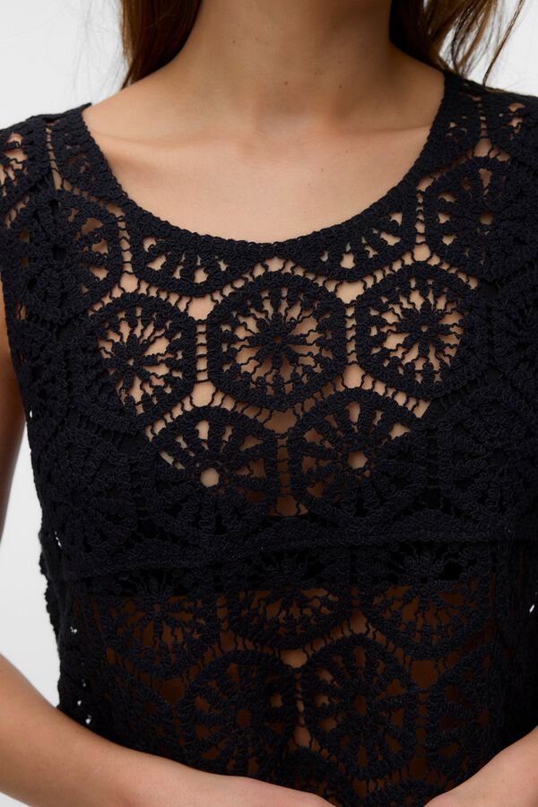 Vero Moda Top sin mangas crochet Negro