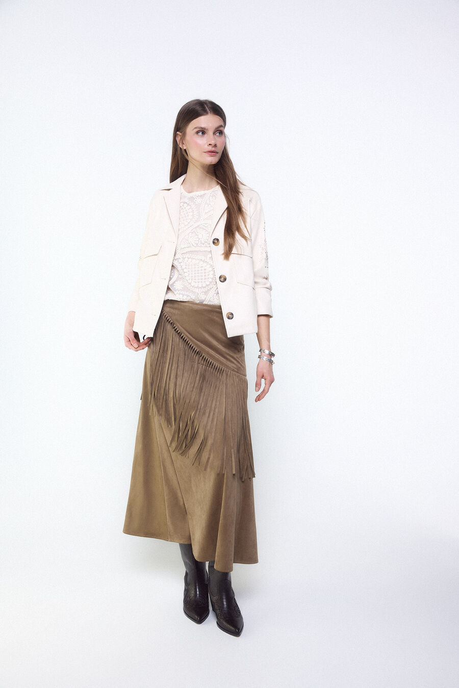 Cazadora perforados en manga