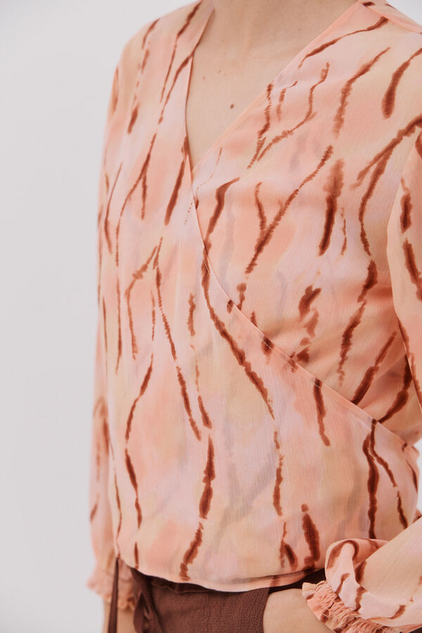 Cortefiel Blusa escote pico Multicolor