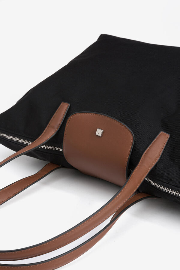 Vilanova Mala tote bag de nylon combinada Preto