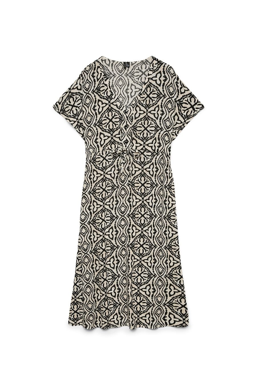 Vestido 7/8 estampado de manga corta talla grande