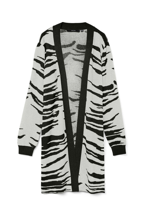 Vero Moda Curve C&aacute;rdigan de punto Curve Estampado blanco