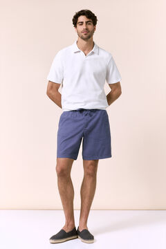 OOTO Bermuda com cord&otilde;es em linho