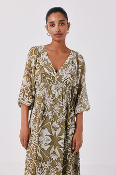 Cortefiel Vestido estampado fluido