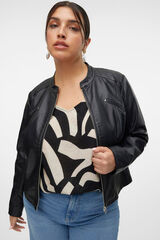 Vero Moda Curve Faux leather jacket plus size Black