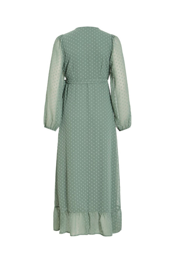 Vila Vestido largo midi de plumeti Kaki