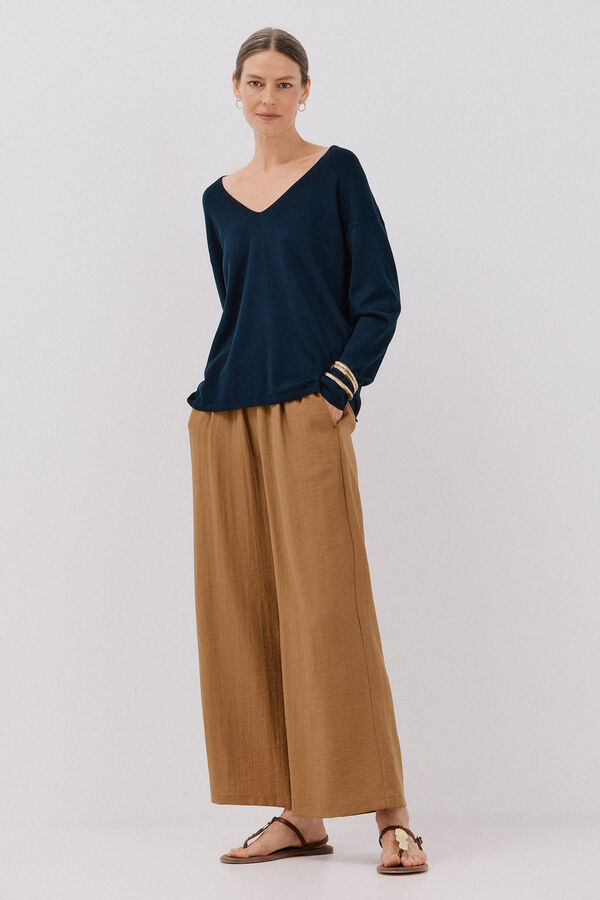 Cortefiel Jersey escote pico Blue