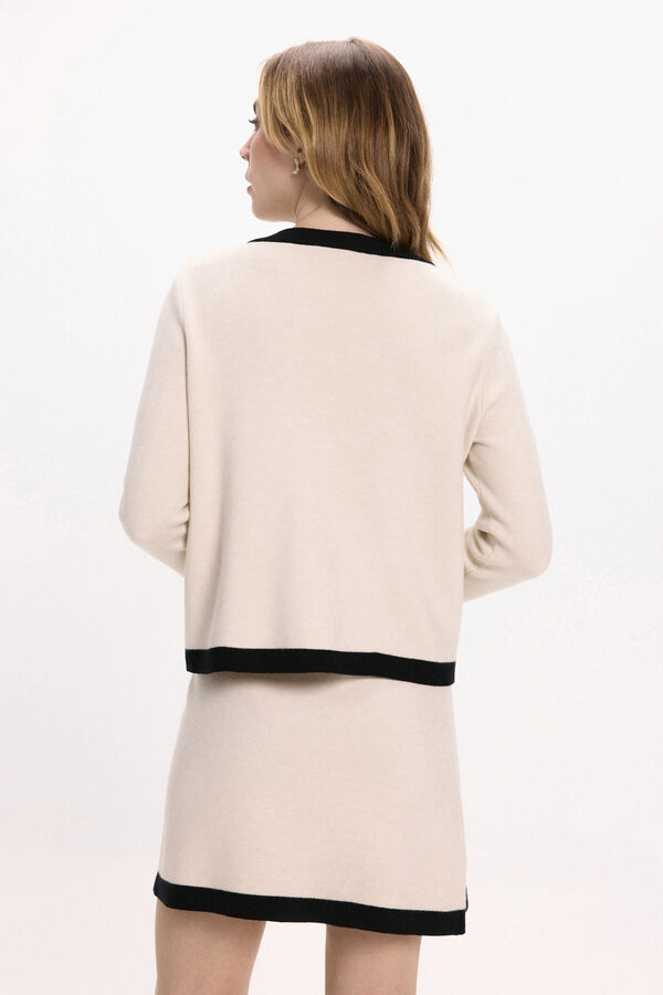 Vila C&aacute;rdigan de botones dorados con viscosa Blanco