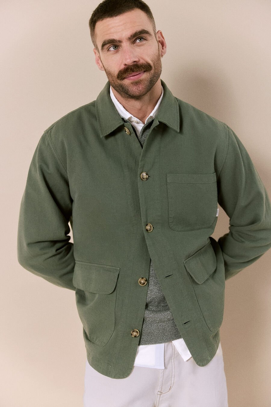 Sobrecamisa algodón lino