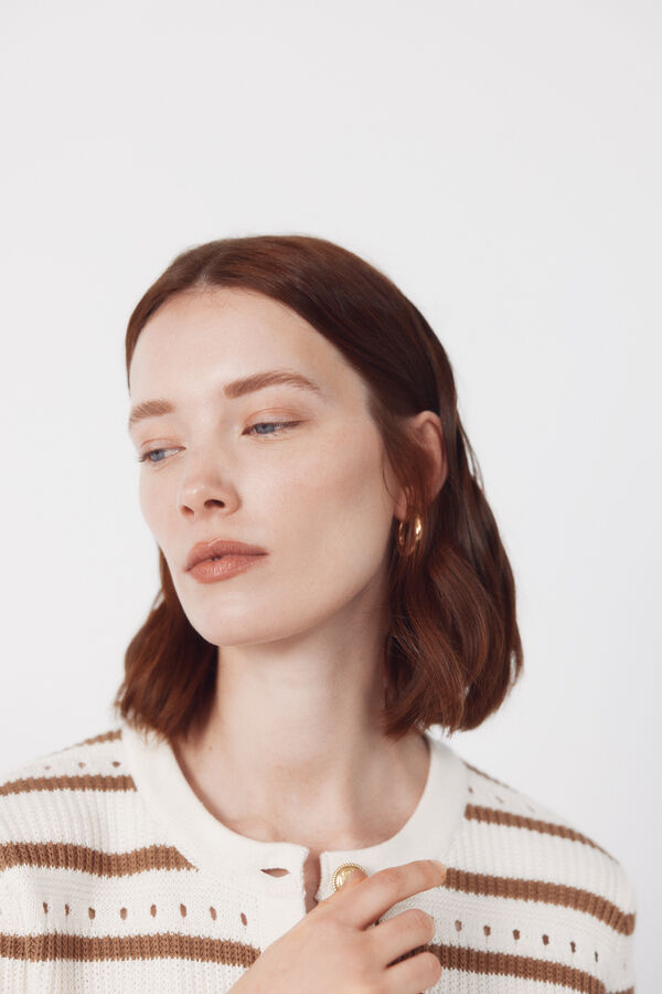 Cortefiel Chaqueta corta botones Beige