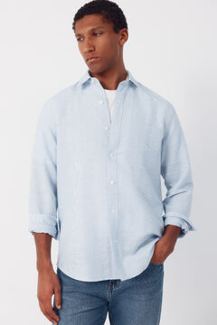 Cortefiel Camisa lino algod&oacute;n rayas