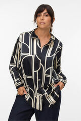 Vero Moda Curve Camisa de cetim de manga manga plus size  Preto