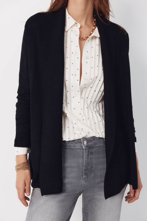 Cortefiel Cardigan with shawl neckline Black