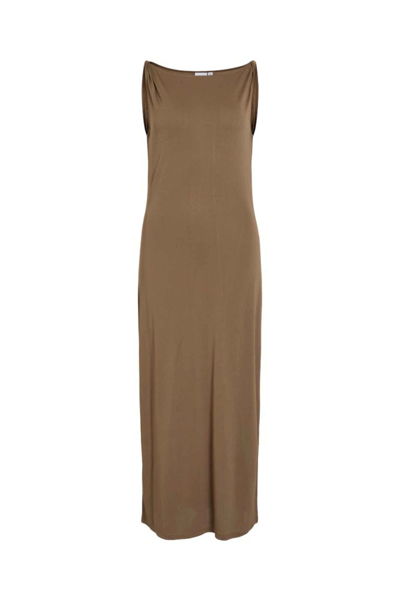 Vila Vestido midi com gola barco em modal