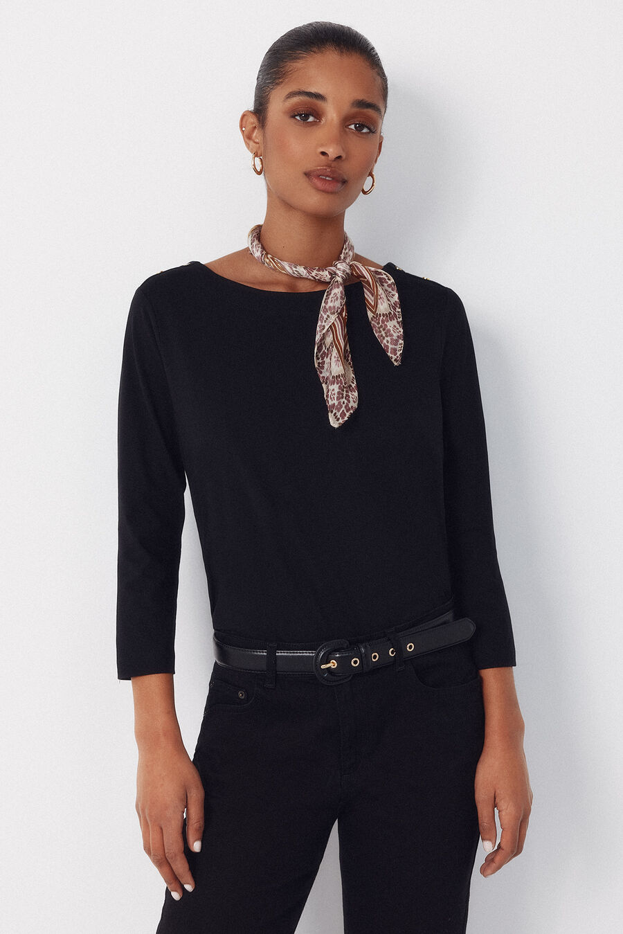 Camiseta básica escote barco