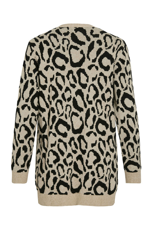 Vila Print viscose midi cardigan Printed beige