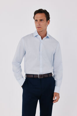 Camisa vestir microcuadro fácil plancha