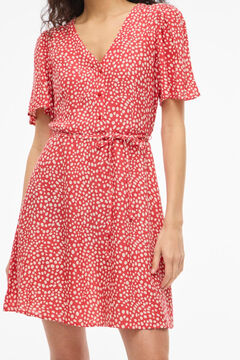 Vila Vestido corto con escote en V de viscosa