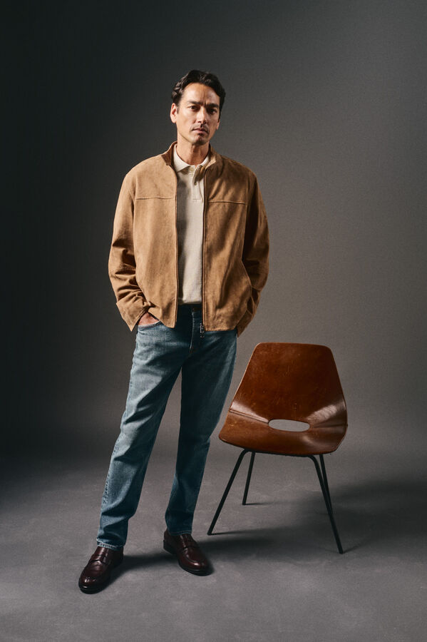 OOTO Polo piqu&eacute; lavado bordado avi&oacute;n Beige