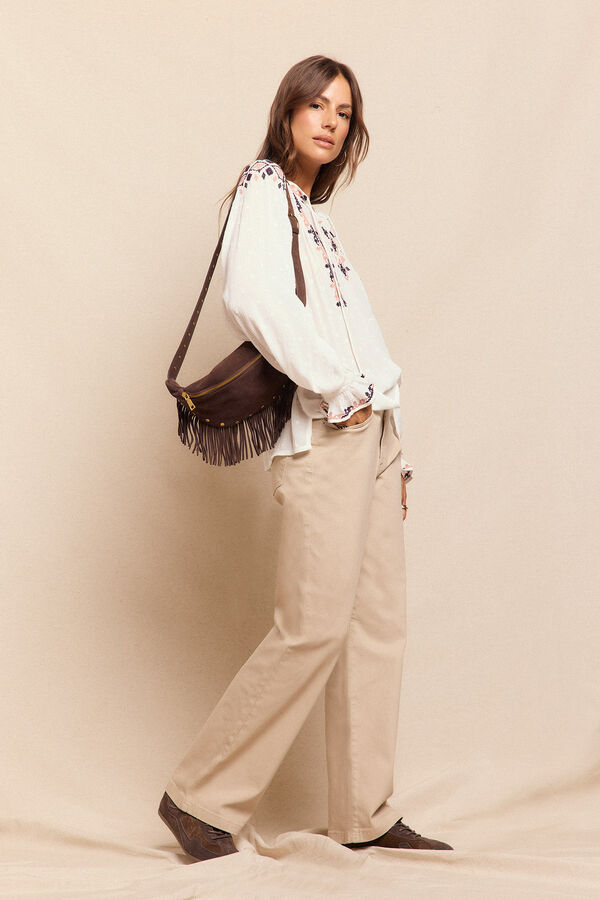 Slowlove Blusa bordada Ecru