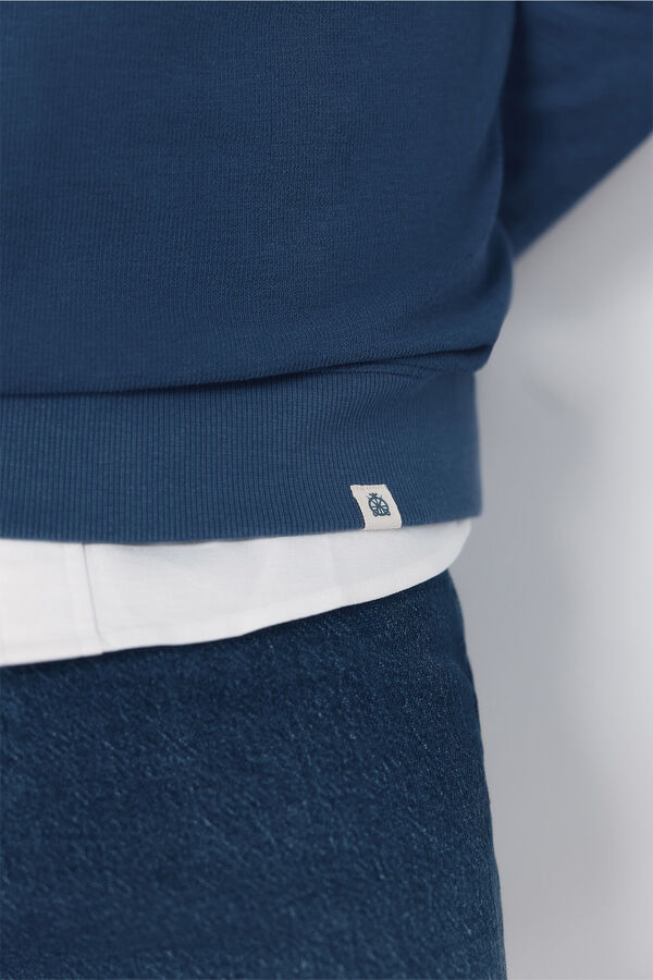 Cortefiel Sudadera estructura cuello caja Azul oscuro