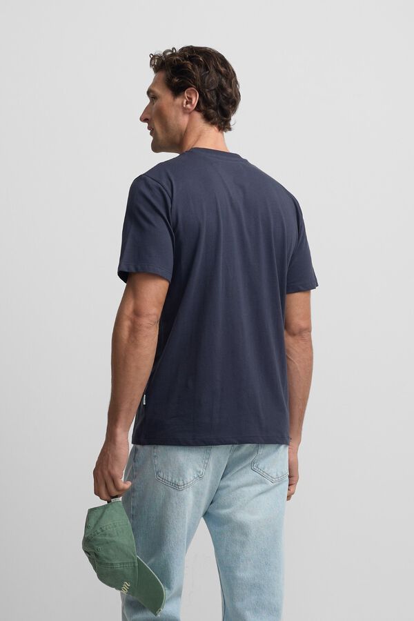 Silbon Camiseta lisa minilogo parche Azul marino