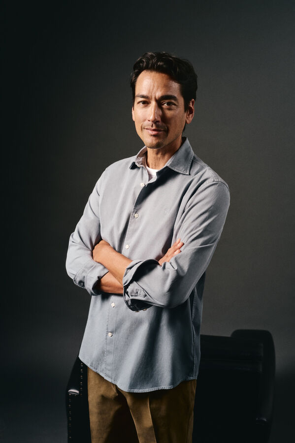 OOTO Camisa twill liso tencel algod&oacute;n Azul