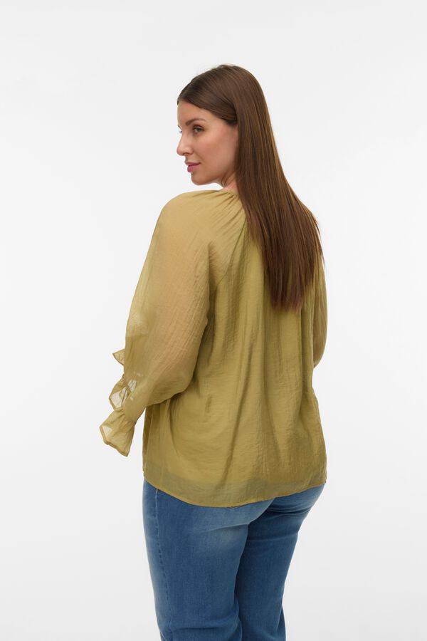 Vero Moda Curve Top manga volante talla grande Verde