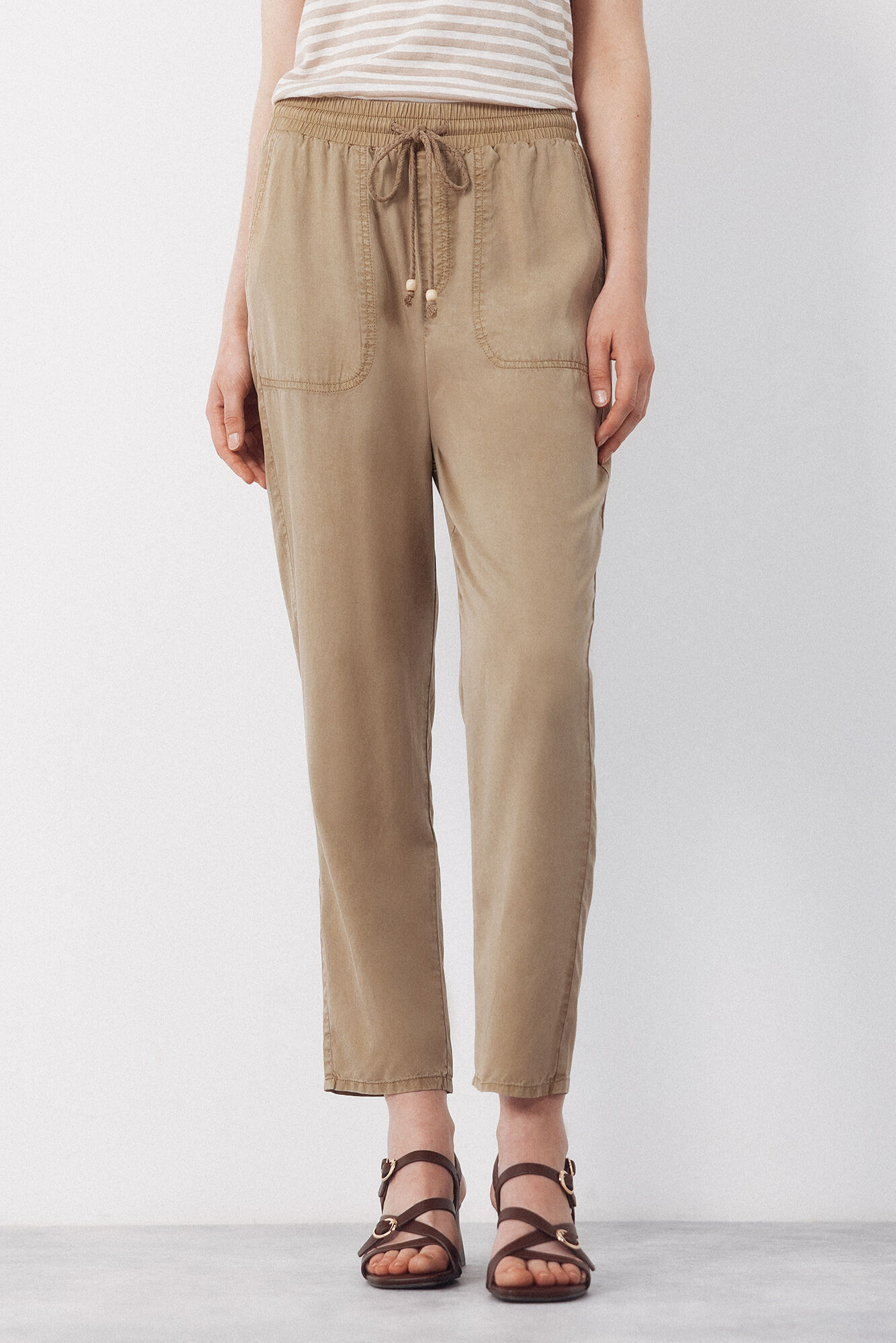 Cortefiel Pantalones Fluidos Tencel