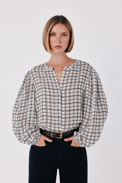 Cortefiel Blusa estampada xadrez