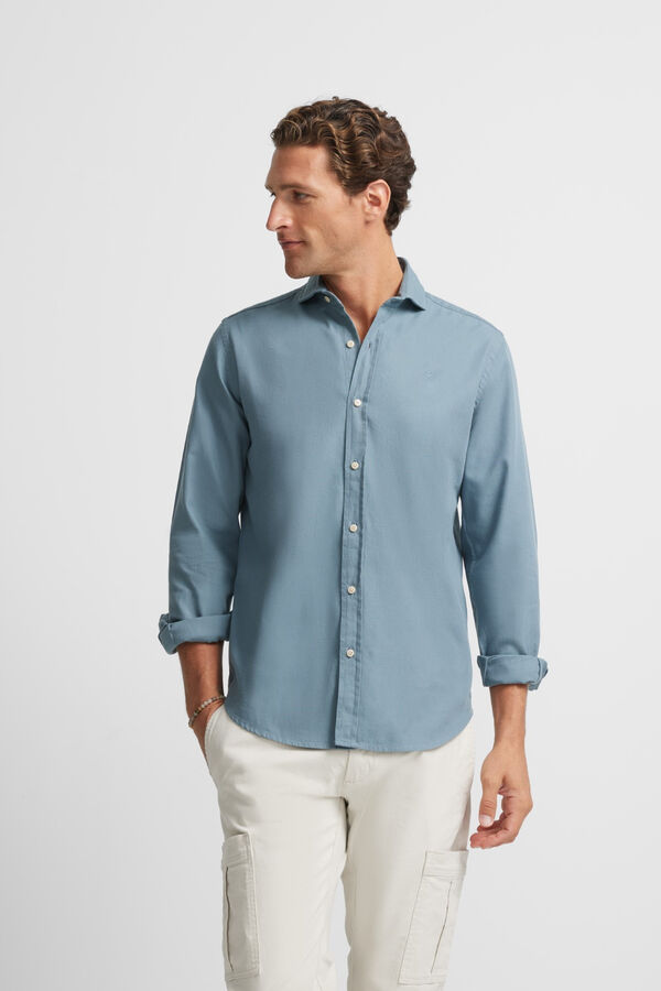 Silbon Camisa esporte micropique lisa Cinzento