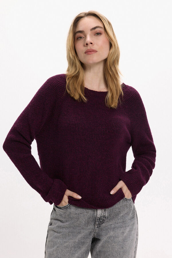 Vila Jersey de lana reversible Purpura