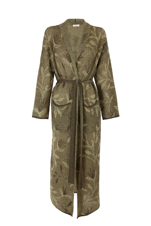 Slowlove Chaqueta larga jacquard verde