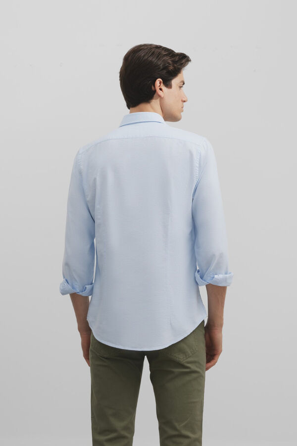 Silbon Camisa sport oxford cutaway Azul