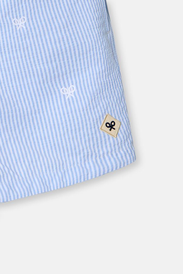 Silbon Cal&ccedil;&atilde;o de banho riscas  Azul