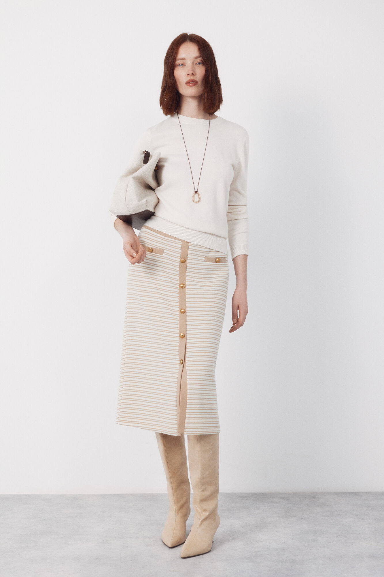 Cortefiel Falda punto botones