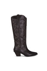 Slowlove Bota de pele com costura Preto