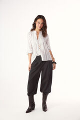 Slowlove Blusa raya tejida Estampado blanco