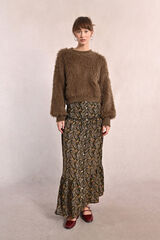 Molly Bracken Saia longa com estampado e babados Multicolorido