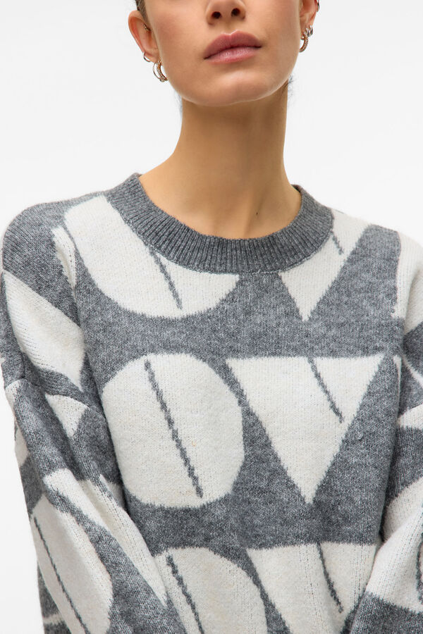 Vero Moda Jersey de punto cuello redondo gris