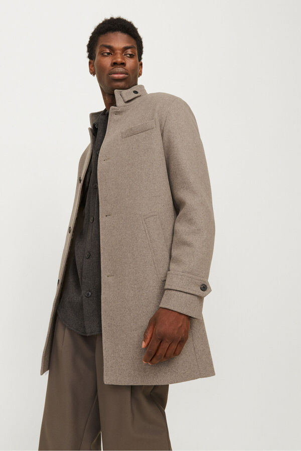 Jack & Jones Abrigo corto de lana con cuello alto Beige