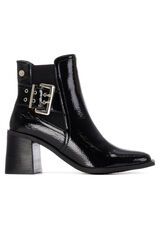 XTI Botins de salto estilo Chelsea Preto