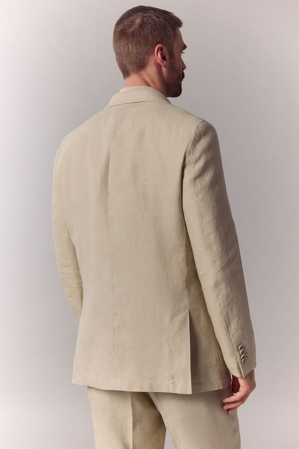 OOTO Americana cruzada mezcla lino Beige