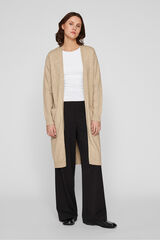 Vila C&aacute;rdigan largo de punto con viscosa Arena