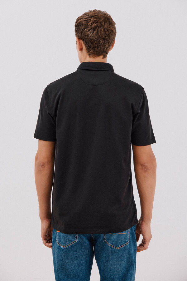 Cortefiel Polo liso piqu&eacute; Negro