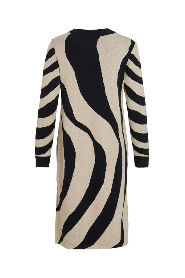 Vila Vestido de punto con viscosa Estampado beige
