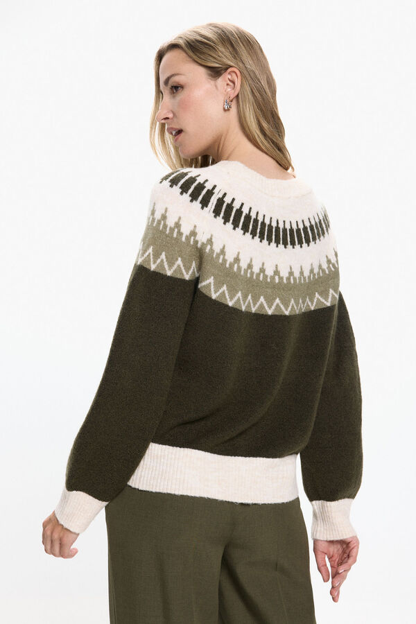 Vero Moda Jersey de mujer de manga larga con estampado verde