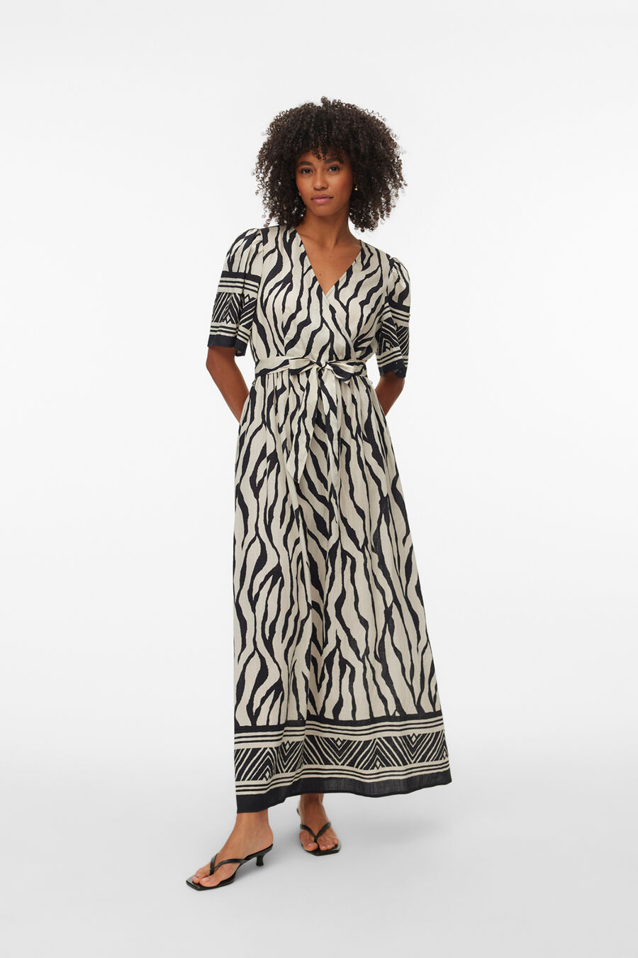 Vestido tobillero manga corta