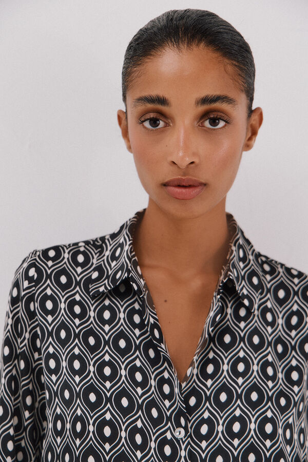 Cortefiel Camisa satinada Multicolor