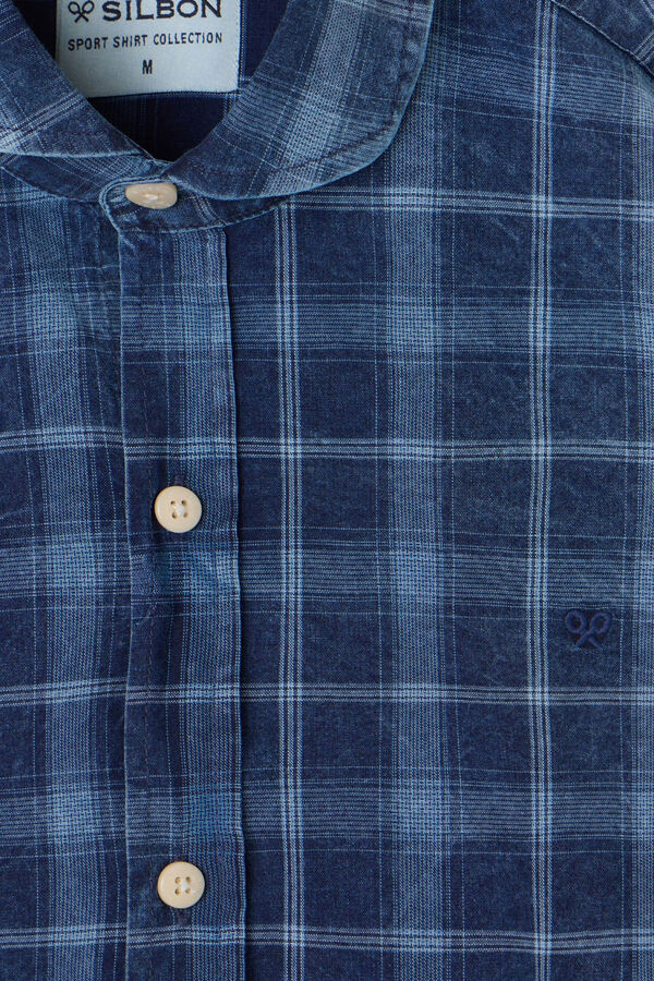 Silbon Camisa sport cuadros grandes Azul royal